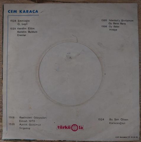 Cem Karaca – Kendim Ettim Kendim Buldum / Erenler 45LİK PLAK