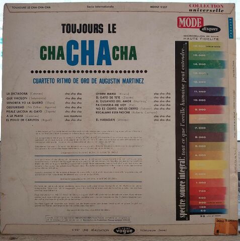 Cuarteto Ritmo De Oro De Augustin Martinez – Toujours Le Cha Cha Cha LP PLAK