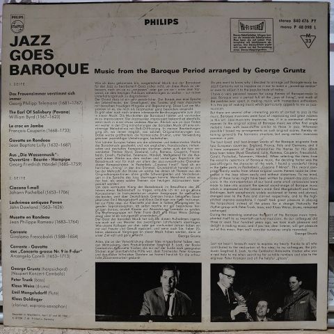 George Gruntz, Klaus Doldinger, Emil Mangelsdorff, Peter Trunk, Klaus Weiss – Jazz Goes Baroque LP PLAK