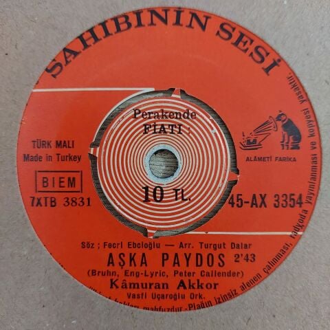 KAMURAN AKKOR - AŞKA PAYDOS 45LİK PLAK