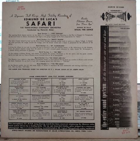 Edmond De Luca / The Trans World Symphony Orchestra* – Edmond De Luca's Safari LP PLAK