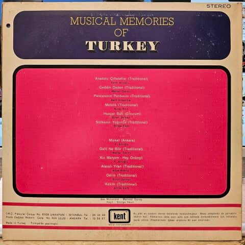 Various – Musical Memories Of Turkey LP PLAK