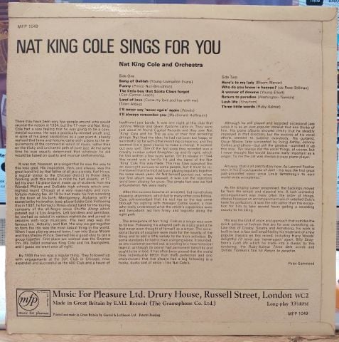 Nat King Cole – Nat King Cole Sings For You LP PLAK