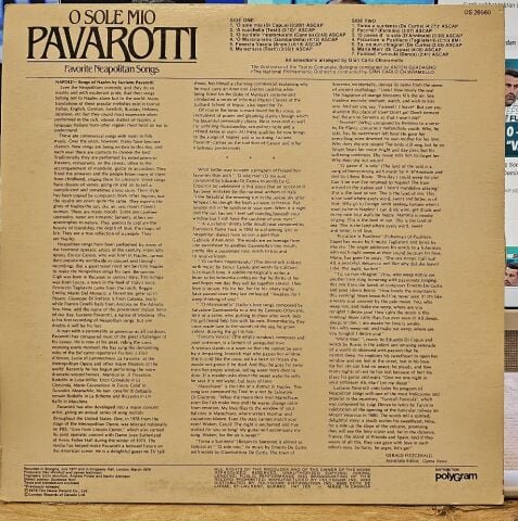 Luciano Pavarotti – O Sole Mio Favorite Neapolitan Songs LP PLAK