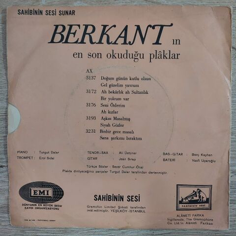BERKANT - AH KIZLAR 45LİK PLAK