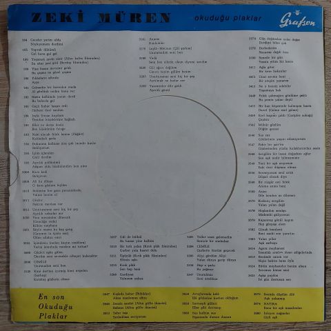 Zeki Müren – Sarmaşık Gülleri 45LİK PLAK