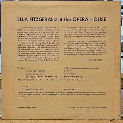 Ella Fitzgerald – Ella Fitzgerald At The Opera House LP PLAK