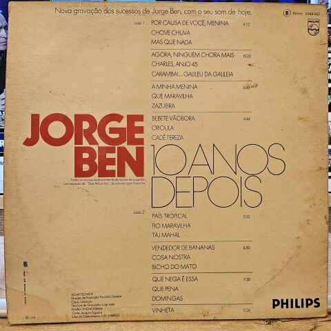 Jorge Ben – 10 Anos Depois LP PLAK