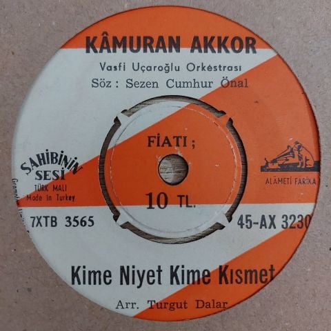 KAMURAN AKKOR - KİME NİYET KİME KISMET 45LİK PLAK