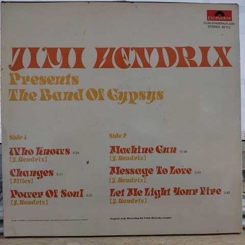 Jimi Hendrix – Presents The Band Of Gypsys LP PLAK