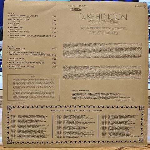 Duke Ellington And His Orchestra – His Most Important Second War Concert: Carnegie Hall 1943 LP PLAK