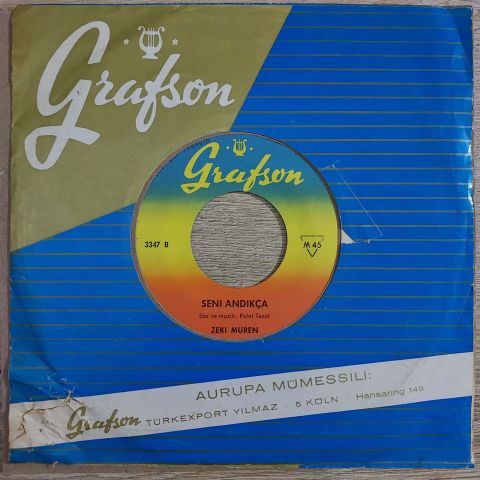 Zeki Müren – Unutulmaz / Seni Andıkça 45Lİ PLAK