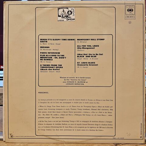 Louis Armstrong And Edward R. Murrow With Leonard Bernstein – Satchmo The Great LP PLAK