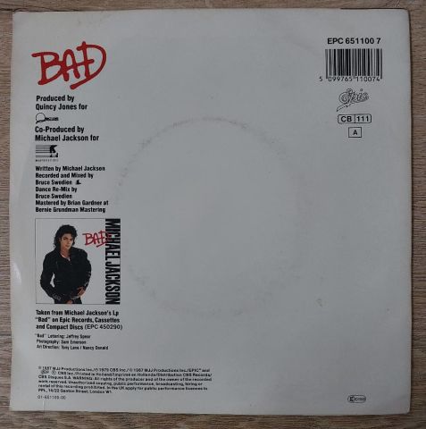 Michael Jackson – Bad 45LİK PLAK