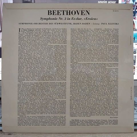 Beethoven* / Symphonie-Orchester Des Südwestfunk Baden-Baden*, Paul Kletzki – Symphonie Eroica / Symphonie Nr 3 In Es-Dur, Op. 55 LP PLAK