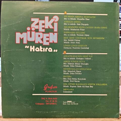 Zeki Müren – Hatıra LP PLAK
