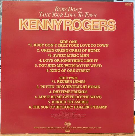 Kenny Rogers – Ruby Don't Take Your Love To Town LP PLAK