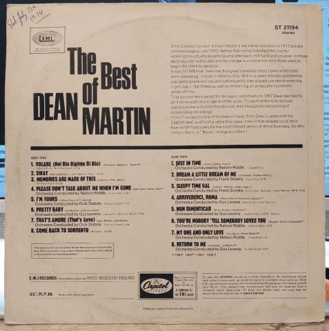 Dean Martin – The Best Of Dean Martin LP PLAK