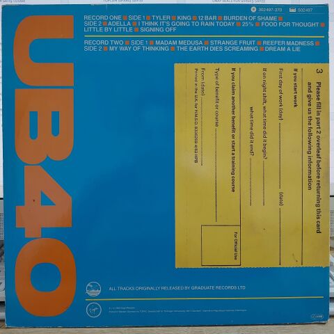UB40 – The UB40 File LP PLAK