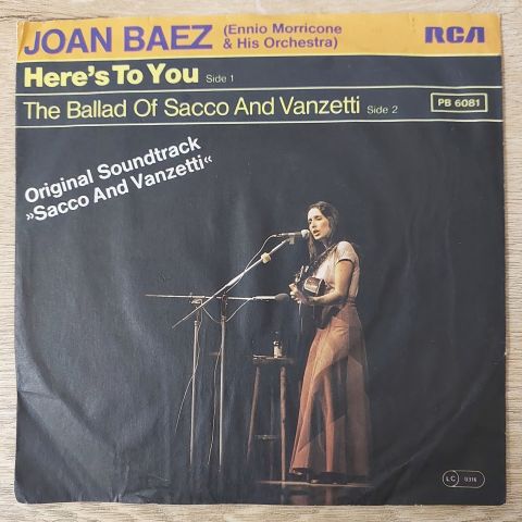 Joan Baez, Ennio Morricone & His Orchestra* – Here's To You 45LİK PLAK