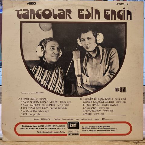Esin Engin – Tangolar - Halit Kıvanç Sunar LP PLAK