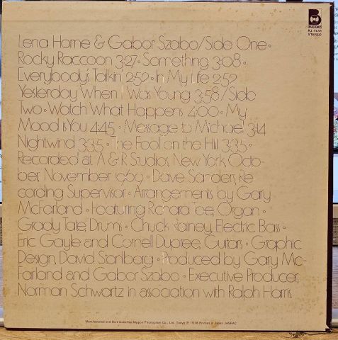 Lena Horne & Gabor Szabo – Lena & Gabor LP PLAK