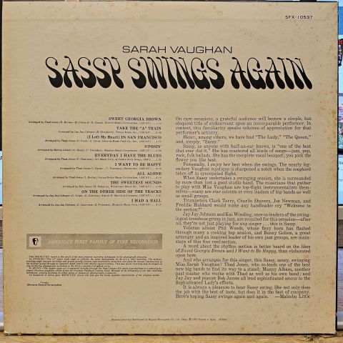 Sarah Vaughan – Sassy Swings Again LP PLAK