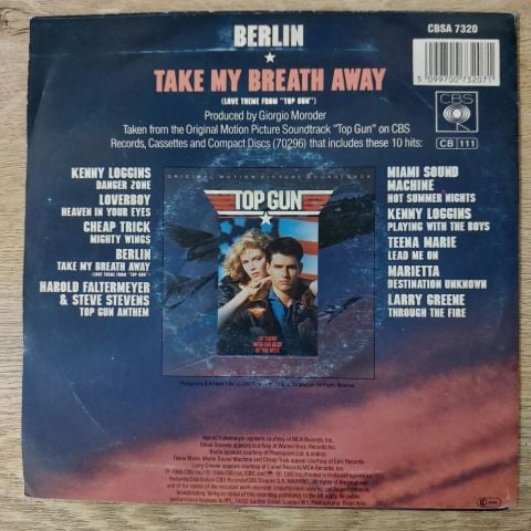 Berlin – Take My Breath Away (Love Theme From ''Top Gun'') 45LİK PLAK
