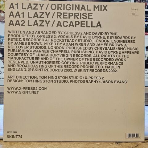 X-Press 2 Featuring David Byrne – Lazy LP PLAK