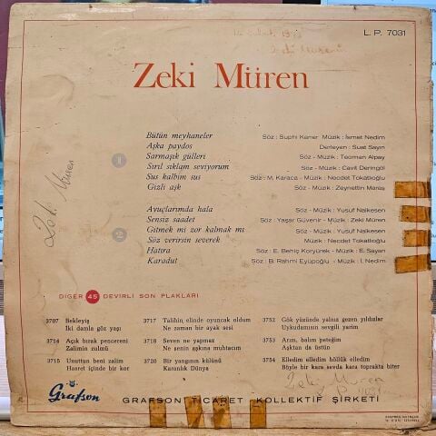 Zeki Müren – Zeki Müren (GRAFSON 7031 )LP PLAK