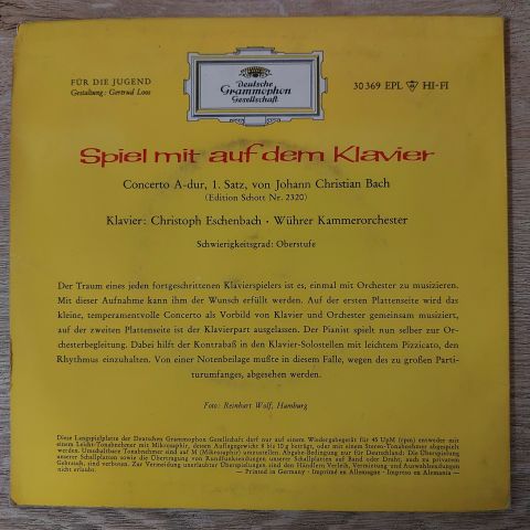Christoph Eschenbach, Wührer-Kammer-Orchester* – Spiel Mit Auf Dem Klavier - Oberstufe 45İLK PLAK