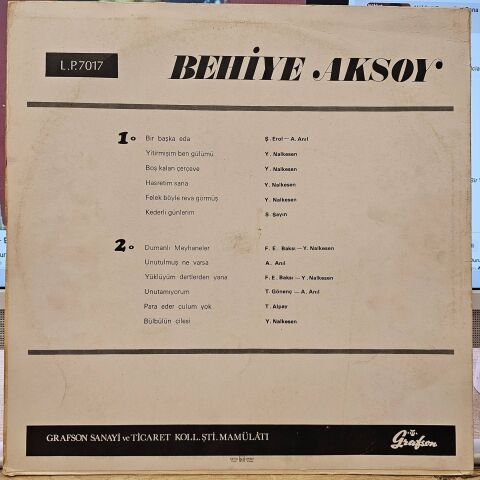 Behiye Aksoy – Behiye Aksoy LP PLAK