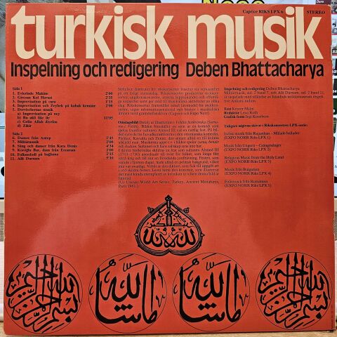 Various – Turkisk Musik LP PLAK