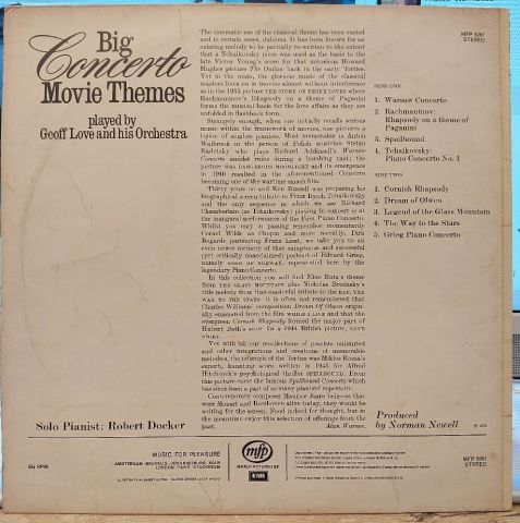 Geoff Love And His Orchestra – Big Concerto Movie Themes LP PLAK