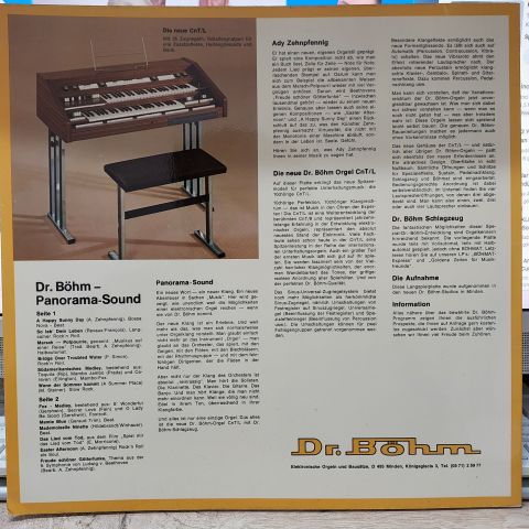 Ady Zehnpfennig – Dr. Böhm Panorama-Sound (Orgel Electronic-Play-Backs) LP PLAK