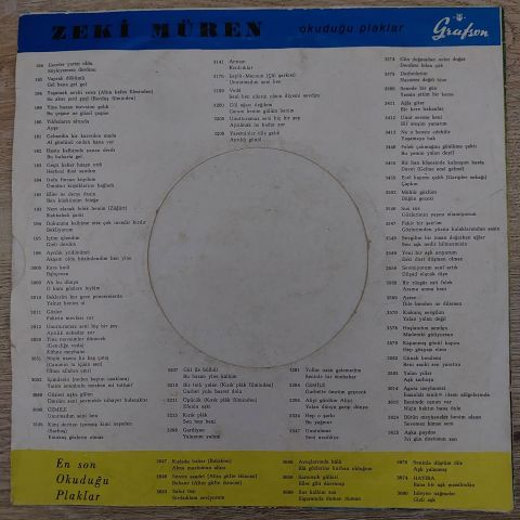 Zeki Müren – Kışlada Bahar / Alma Mazlumun Ahını 45LİK PLAK