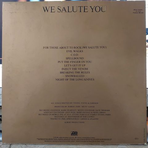 AC/DC – For Those About To Rock We Salute You LP PLAK