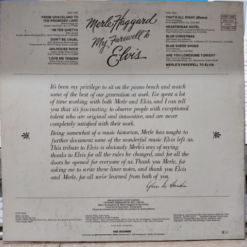 Merle Haggard – My Farewell To Elvis LP PLAK