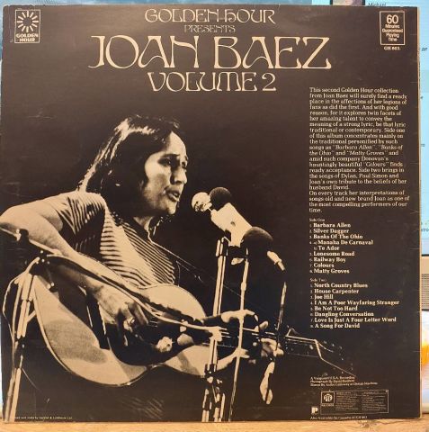 Joan Baez – Golden Hour Presents Joan Baez Volume 2 LP PLAK