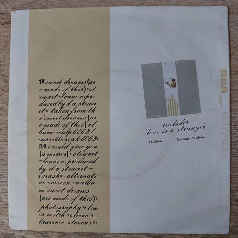 Eurythmics – Sweet Dreams (Are Made Of This) 45LİK PLAK