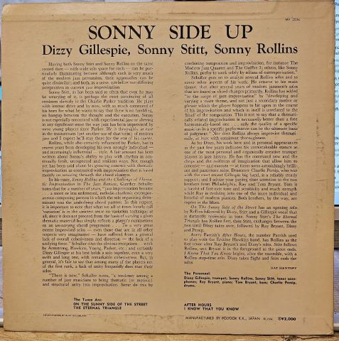 Dizzy Gillespie, Sonny Stitt, Sonny Rollins  – Sonny Side Up LP PLAK