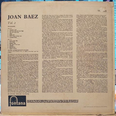 Joan Baez – Joan Baez, Vol. 2 LP PLAK
