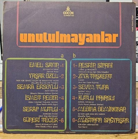 Various – Unutulmayanlar LP PLAK