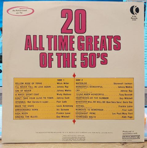 Various – 20 All Time Greats Of The 50's LP PLAK