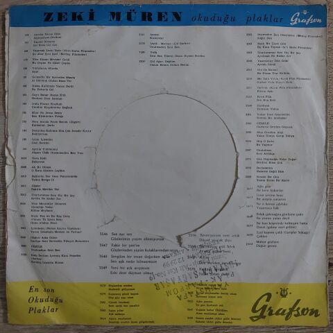 Zeki Müren – Elveda Meyhaneci / Kulakların Çınlasın 45LİK PLAK