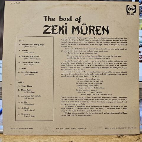 Zeki Müren – The Best Of Zeki Müren - Popular Songs Of Istanbul LP PLAK
