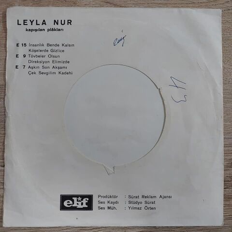 LEYLA NUR - KÖŞELERDE GİZLİCE 45LİK PLAK