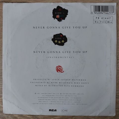 Rick Astley – Never Gonna Give You Up 45LİK PLAK