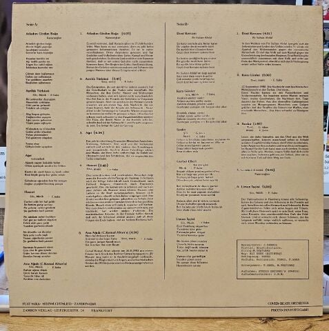 Fuat Saka – Sehnsuchtslied - Ayrılık Türküsü LP PLAK