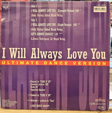 Tears N' Joy – I Will Always Love You (Ultimate Dance Version) LP PLAK